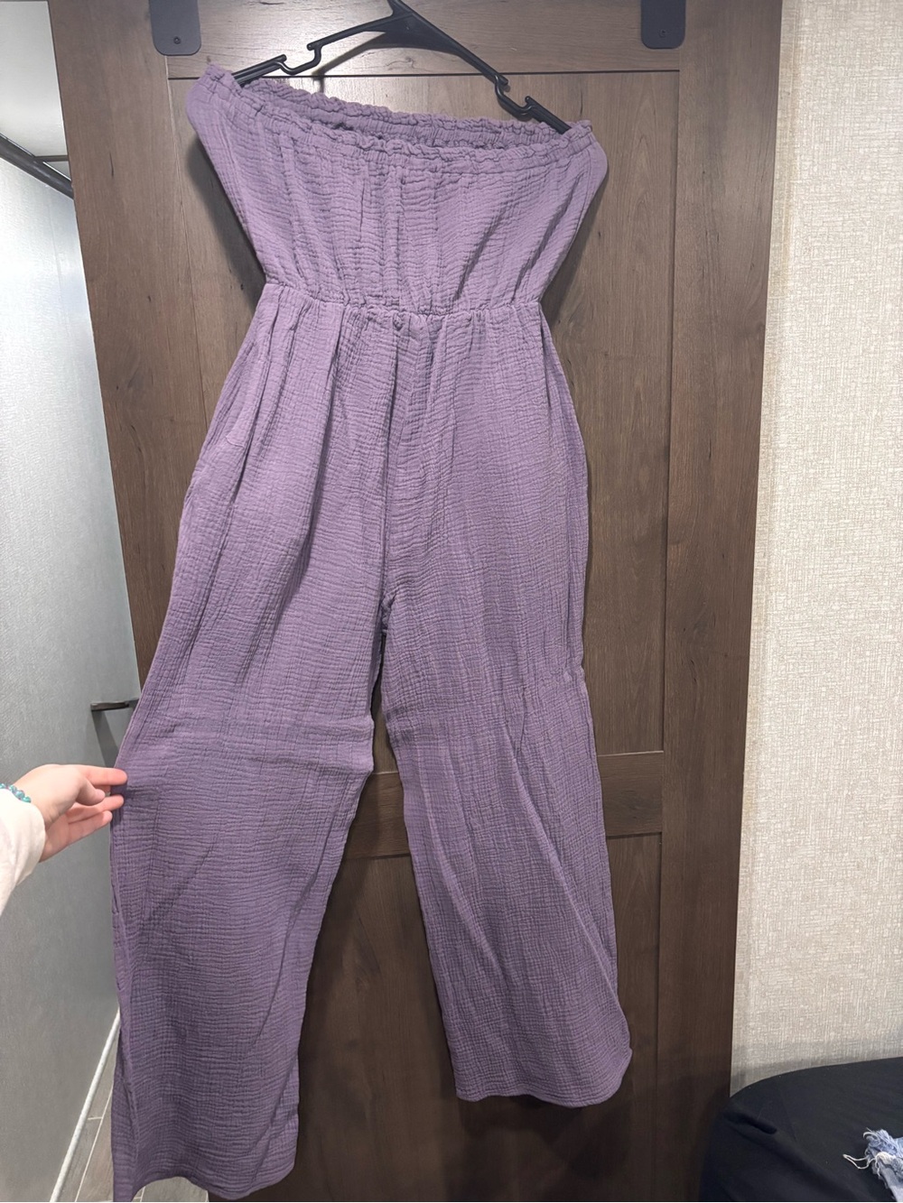 Strapless Lavender Wide-Leg Jumpsuit